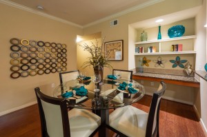 Three Bedroom Apartments for Rent in Katy, TX - Dining Room with Built in Book or Display Shelving 